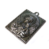 Square Virgin Mary with Jesus Charm, Silver 45x32mm; 1 piece
