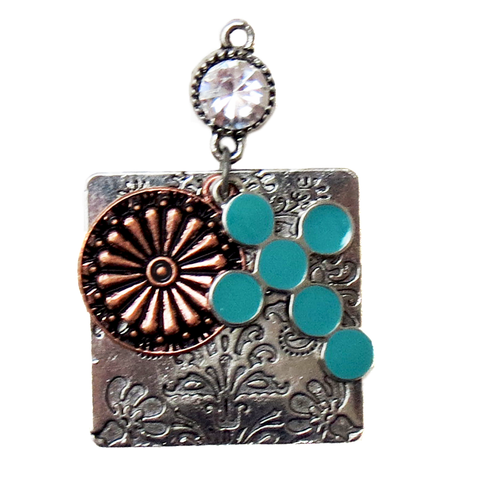 Square Pendant & Cross; 1pc