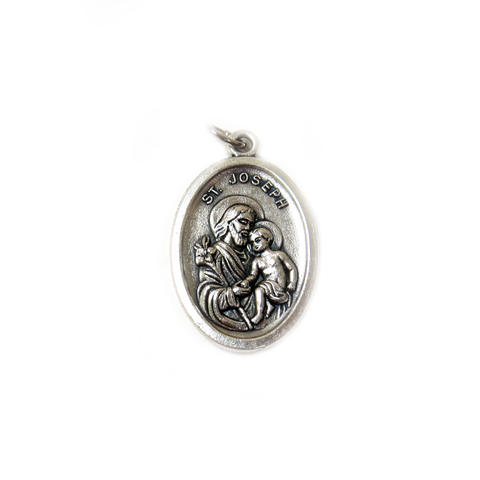 Saint Joseph Italian Charm, Antique Silver, 25x16mm - 1 piece