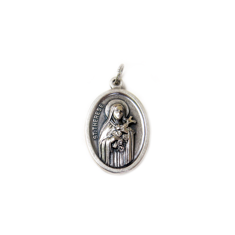 Saint Therese Italian Charm, Antique Silver, 25x16mm - 1 piece