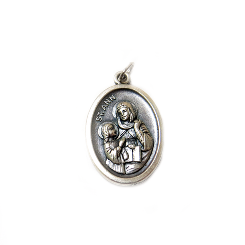 Saint Ann Italian Charm, Antique Silver, 25x16mm - 1 piece