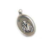 Saint Anthony Italian Charm, Antique Silver, 25x16mm - 1 piece