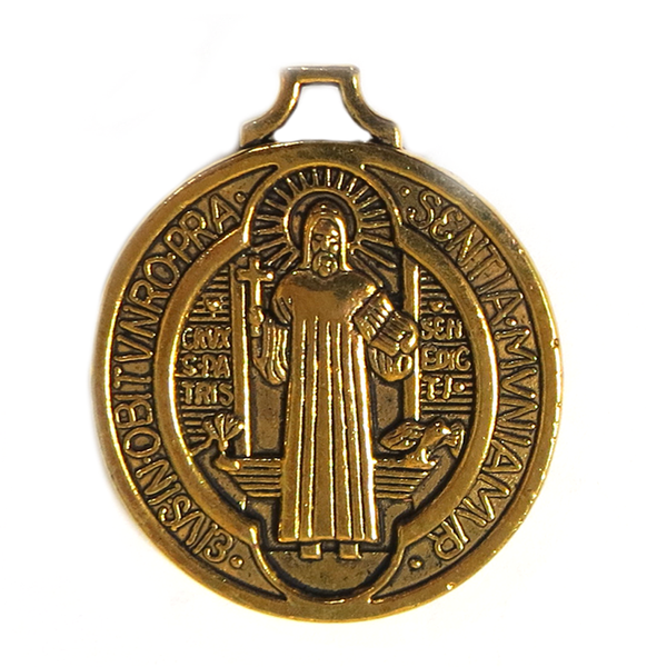 Saint Benedict Charm, Gold, 28mm - 1 piece