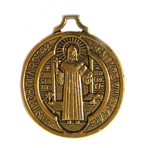 Saint Benedict Charm, Gold, 28mm - 1 piece