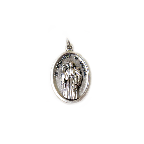 Saint Ignatius of Oyola Italian Charm, Antique Silver, 25x16mm - 1 piece