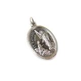 Saint Raphael Italian Charm, Antique Silver, 25x16mm - 1 piece