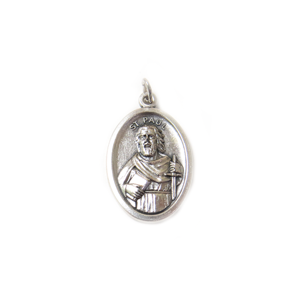 Saint Paul Italian Charm, Antique Silver, 25x16mm - 1 piece