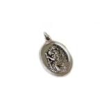 Saint Christopher Italian Charm, Antique Silver, 25x16mm - 1 piece