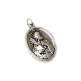 Saint Peter Italian Charm, Antique Silver, 25x16mm - 1 piece