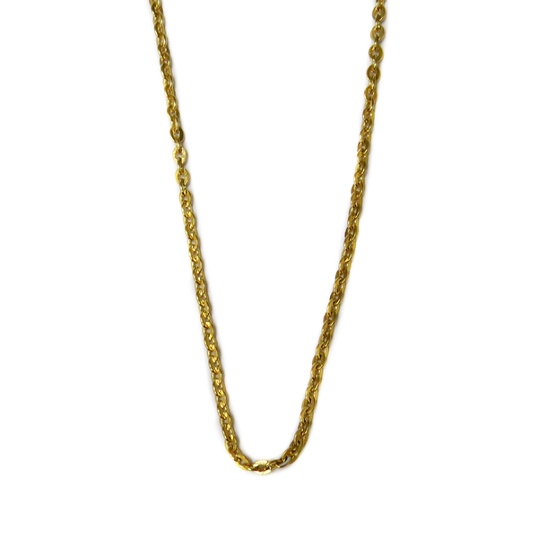 Stainless Steel Flat Link Necklace; Gold, 19"; 1 Necklace