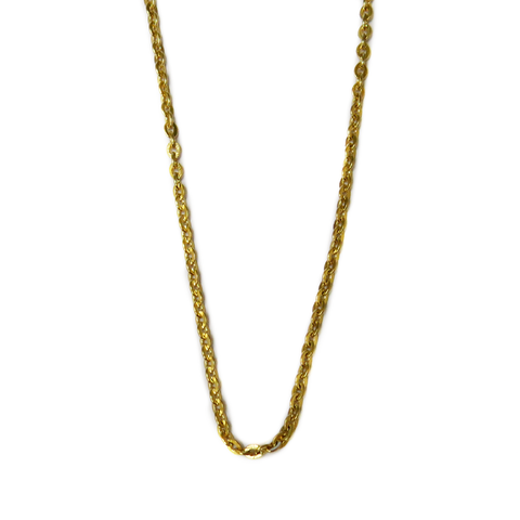 Stainless Steel Flat Link Necklace; Gold, 19"; 1 Necklace