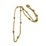Stainless Steel Ball Rolo Satelite Necklace, 18", Gold; 1 Necklace