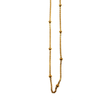 Stainless Steel Ball Rolo Satelite Necklace, 18", Gold; 1 Necklace
