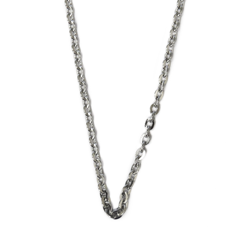 Stainless Steel Flat Link Necklace, 19", Silver; 1 Necklace