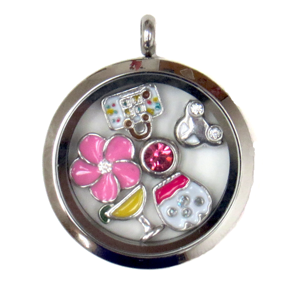 30mm Stainless Steel Round Locket; Silver