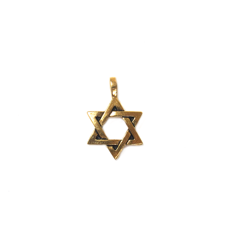 TierraCast - Star of David Charm, Gold, 25x17mm - 1 piece
