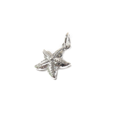 Starfish Charm, Sterling Silver, 11x12mm - 1 piece