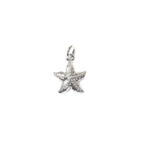 Starfish Charm, Sterling Silver, 11x12mm - 1 piece