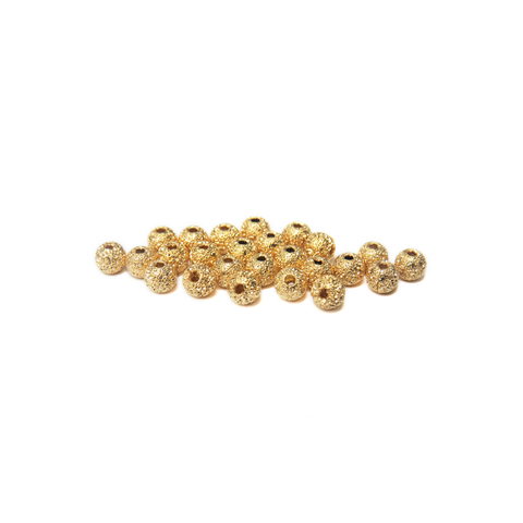 Stardust Spacer Beads, Gold-4mm; 25pcs