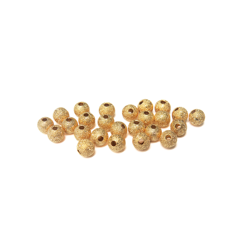 Stardust Spacer Bead, Gold Plated-6mm; 25pcs