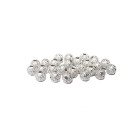 Stardust Spacer Bead, Silver Plated-6mm; 25pcs