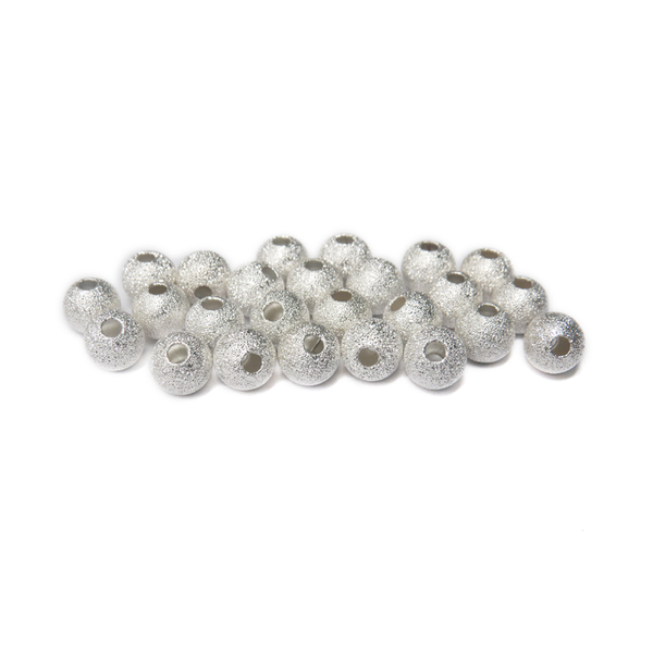 Stardust Spacer Beads, Silver-8mm; 25pcs