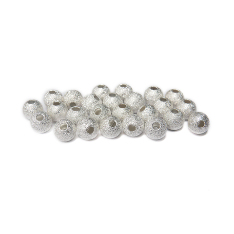 Stardust Spacer Beads, Silver-8mm; 25pcs