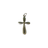 Carved Sterling Silver Cross Pendant 2, 25x14mm, Silver; 1 piece