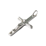 Crucifix Sterling Silver Cross Pendant, 33x17mm, Silver; 1 piece