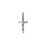 Crucifix Sterling Silver Cross Pendant, 33x17mm, Silver; 1 piece