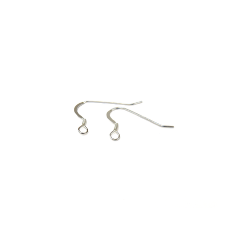 Fish Hook With Coil, Sterling Silver, 12x21mm; 1 pair