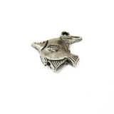 Fish Charm, Sterling Silver, 16x16mm; 1 piece