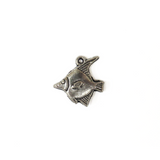Fish Charm, Sterling Silver, 16x16mm; 1 piece