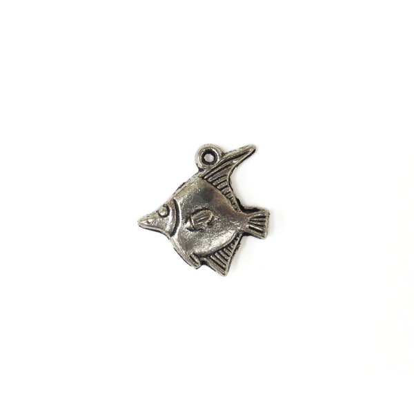 Fish Charm, Sterling Silver, 16x16mm; 1 piece