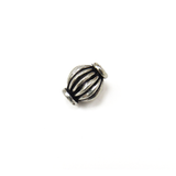 Tibetan Style Corrugated  Spacer, Sterling Silver, 10x8mm; 1 piece