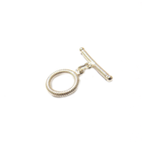 Stripes Toggle Clasp, Sterling Silver, 12mm - 1 piece