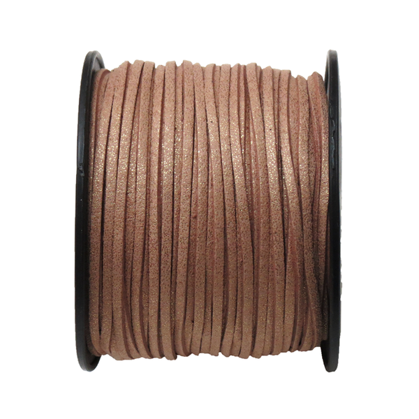 Suede Cord, 3mm- Beige with Glitter; per yard
