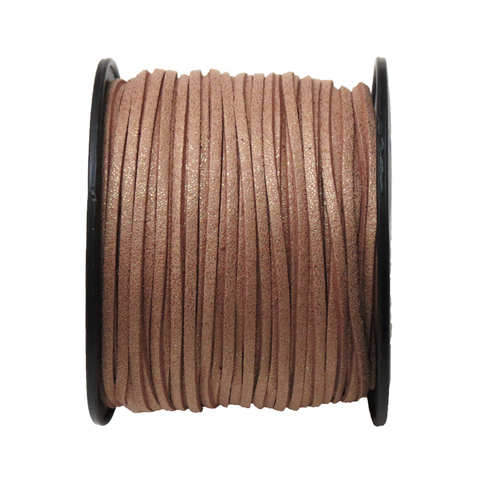 Suede Cord, 3mm- Beige with Glitter; per yard