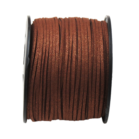 Suede Cord, 3mm- Brown with Glitter; per yard