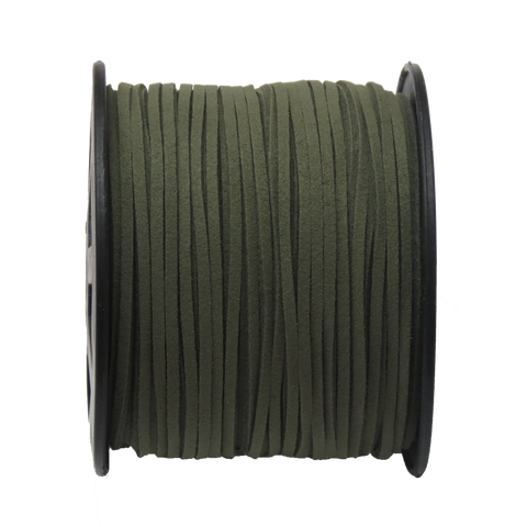 Suede Cord, 3mm-Dk. Olive; per yard