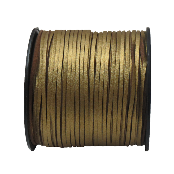 Suede Cord, 3mm-Gold; per yard