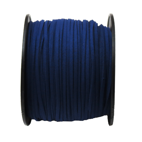 Suede Cord, 3mm- Navy Blue; per yard