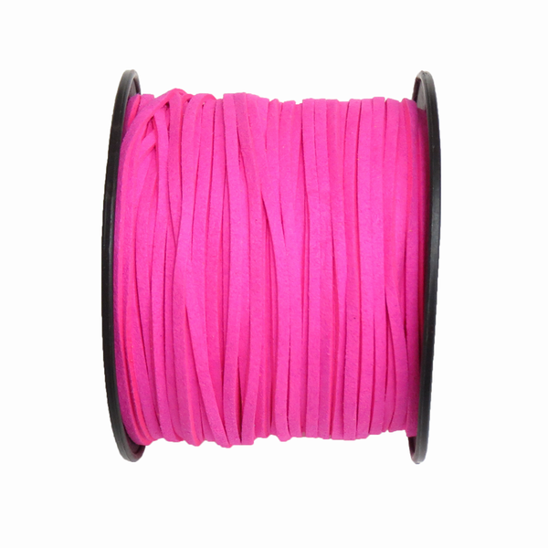 Suede Cord, 3mm-Neon Pink; per yard