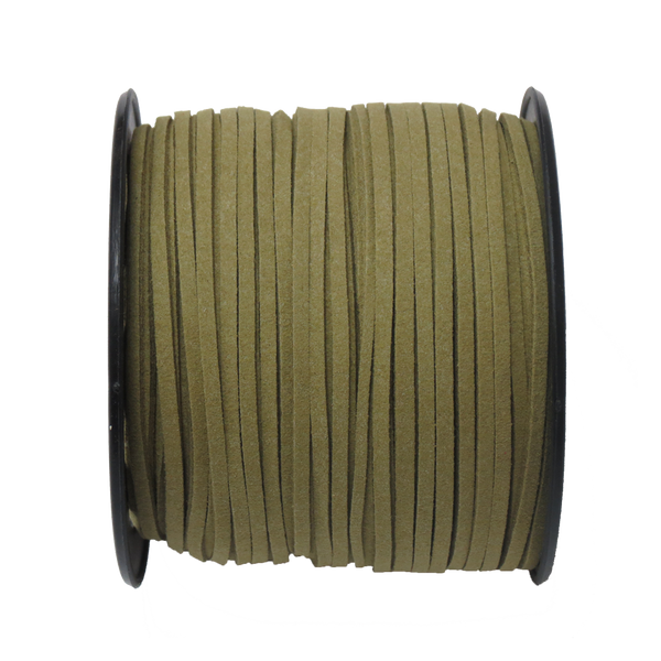 Suede Cord, 3mm-Olive; per yard