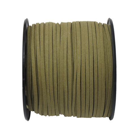 Suede Cord, 3mm-Olive; per yard