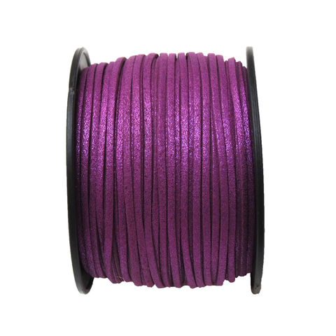 Suede Cord, 3mm- Violet with Glitter; per yard