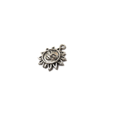 Small Sun Charm, Sterling Silver, 16x13mm - 1 piece