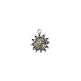 Small Sun Charm, Sterling Silver, 16x13mm - 1 piece
