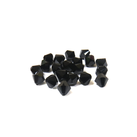 Swarovski Crystal, Bicone, 6mm - Jet; 20 pcs