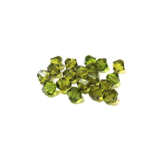 Swarovski Crystal, Bicone, 5MM - Olivine; 20 pcs